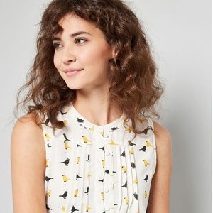 ModCloth Freelance for the Taking bird blouse